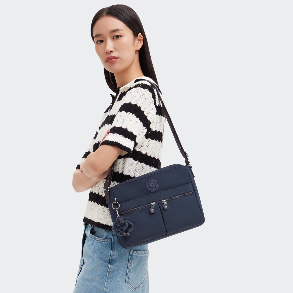 حقيبة Kipling New Angie Blue Bleu 2 صغيرة كروس بودي I3389-96V