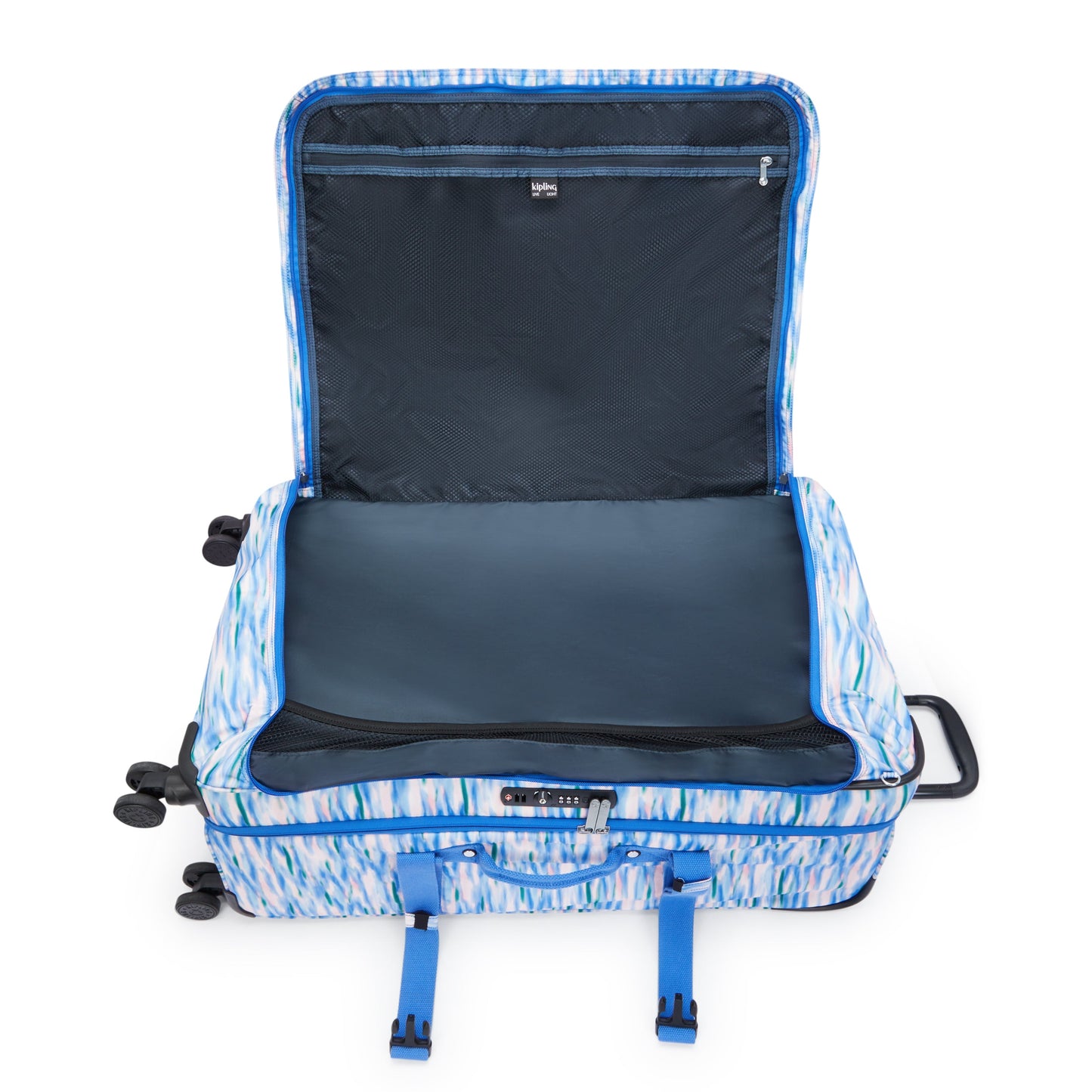 KIPLING-Spontaneous L-حقيبة سفر كبيرة بعجلات-أزرق مخفف-I3397-TX9