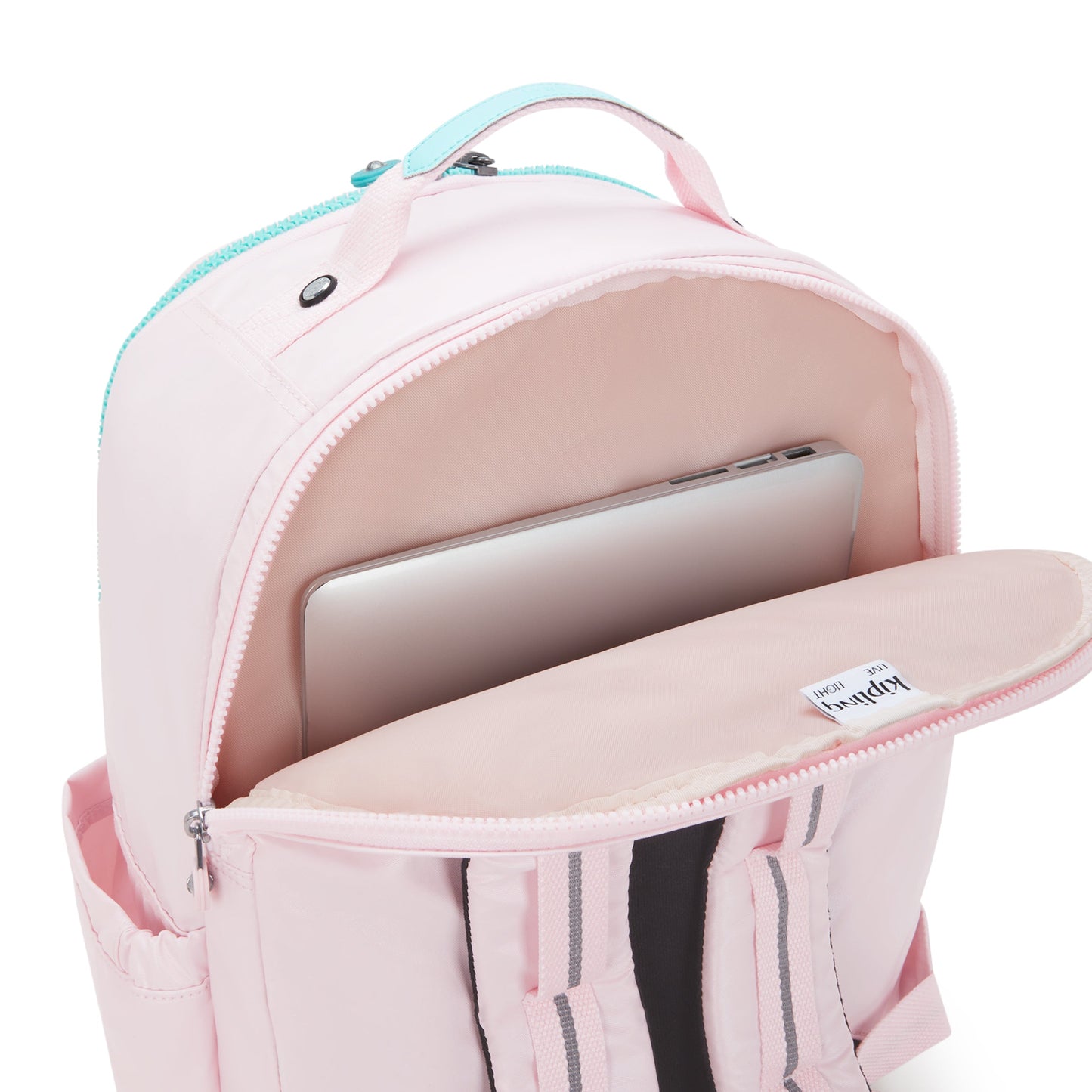 حقيبة ظهر Kipling Seoul College Extra Sea Pink Met Large مع حجرة للكمبيوتر المحمول I3514-52J