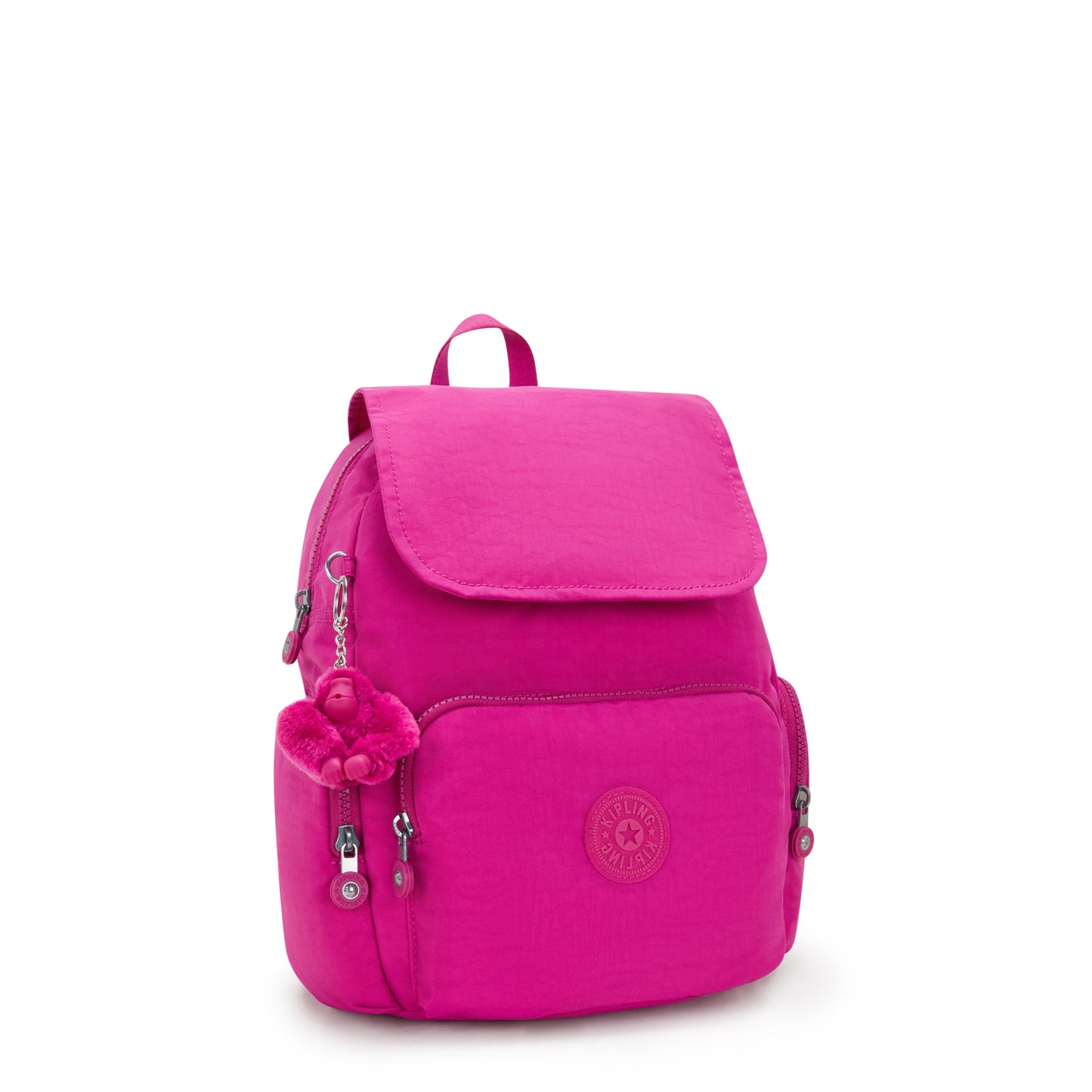 حقيبة ظهر Kipling City Zip S صغيرة متوهجة باللون الفوشيا I3523-3KU