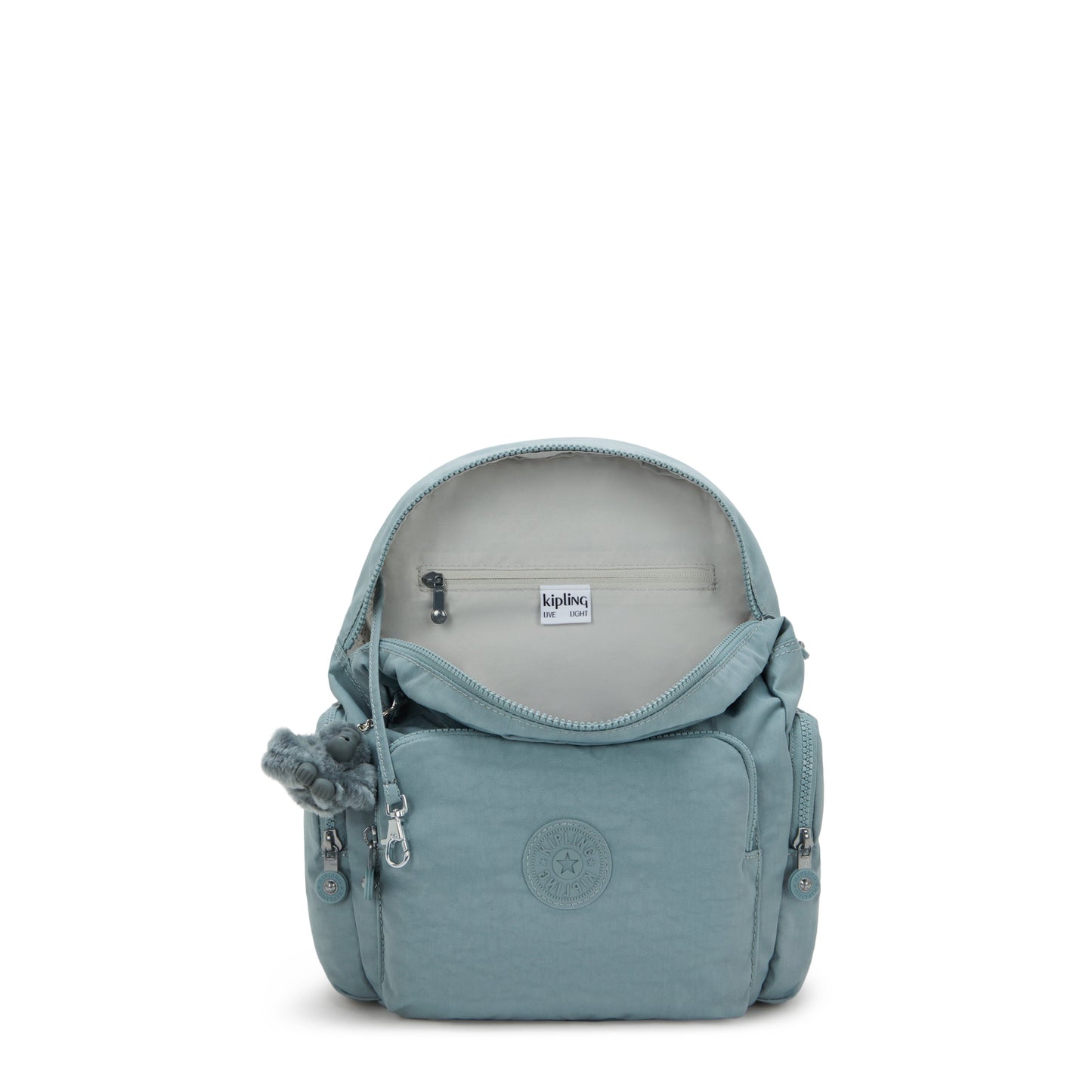 حقيبة ظهر Kipling City Zip S صغيرة مريحة باللون الرمادي I3523-3NL