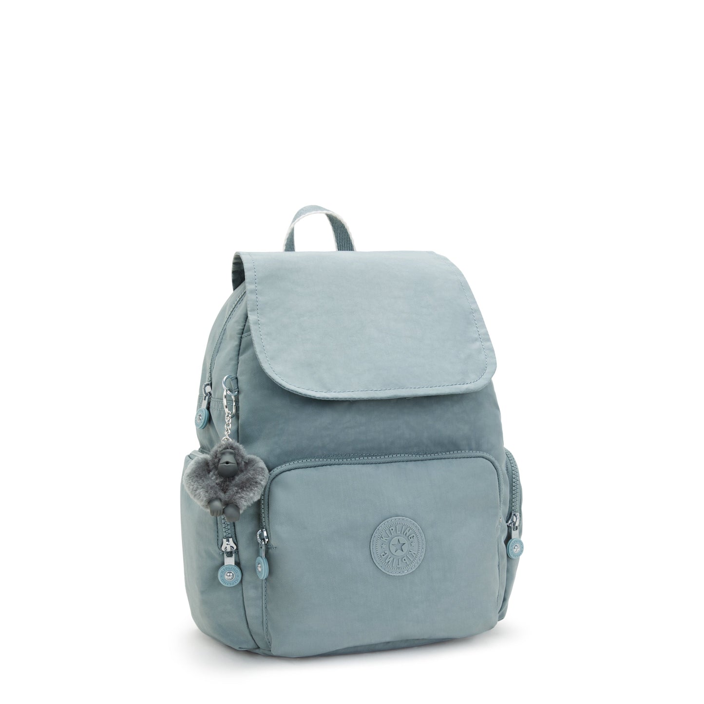 حقيبة ظهر Kipling City Zip S صغيرة مريحة باللون الرمادي I3523-3NL