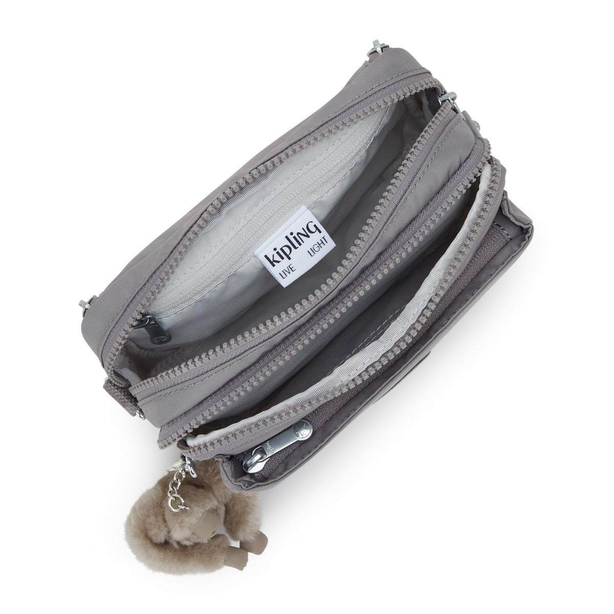 Kipling Abanu Multi Inviting Grey حقيبة كروس صغيرة قابلة للتحويل إلى حقيبة خصر (مع حزام كتف قابل للإزالة) I3795-8DH
