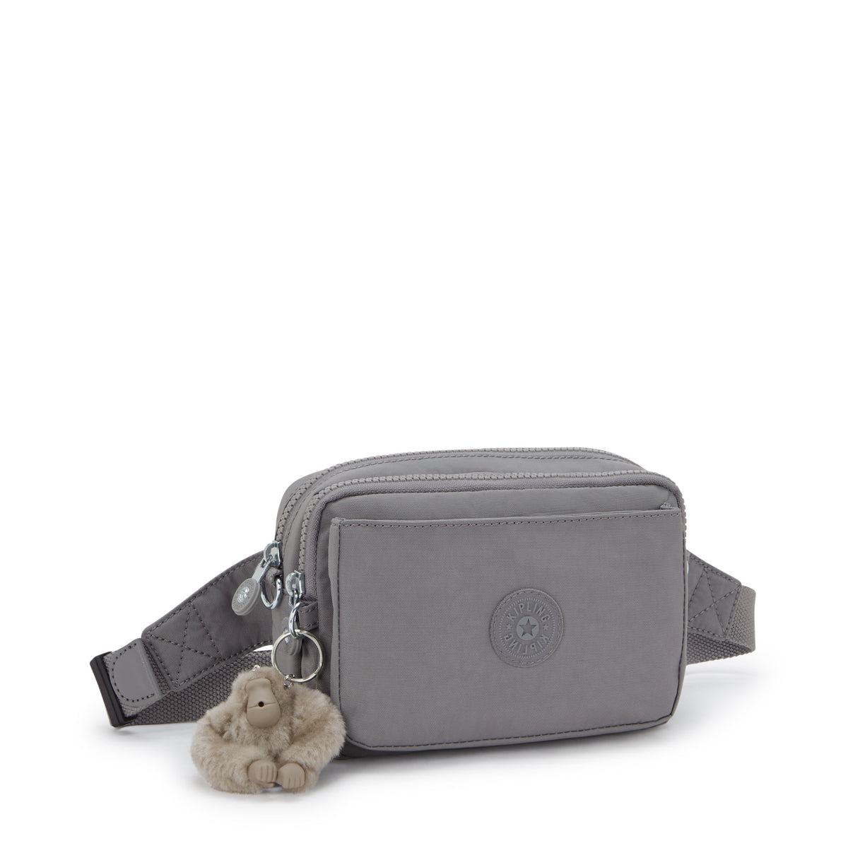 Kipling Abanu Multi Inviting Grey حقيبة كروس صغيرة قابلة للتحويل إلى حقيبة خصر (مع حزام كتف قابل للإزالة) I3795-8DH