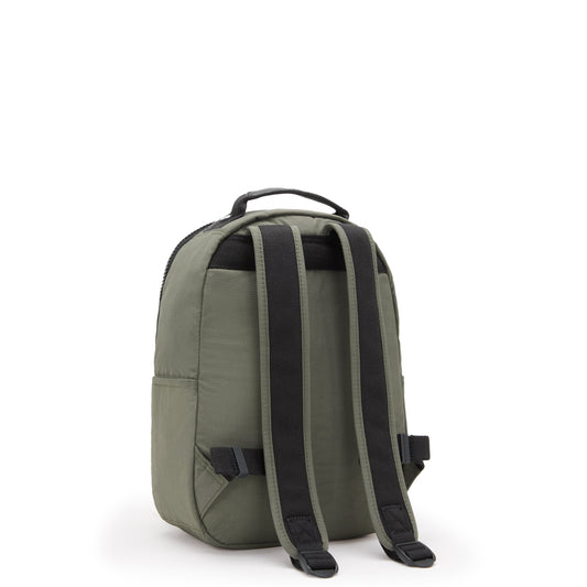 حقيبة ظهر صغيرة KIPLING Seoul S Green Moss (مع جيب للكمبيوتر اللوحي) I4082-88D