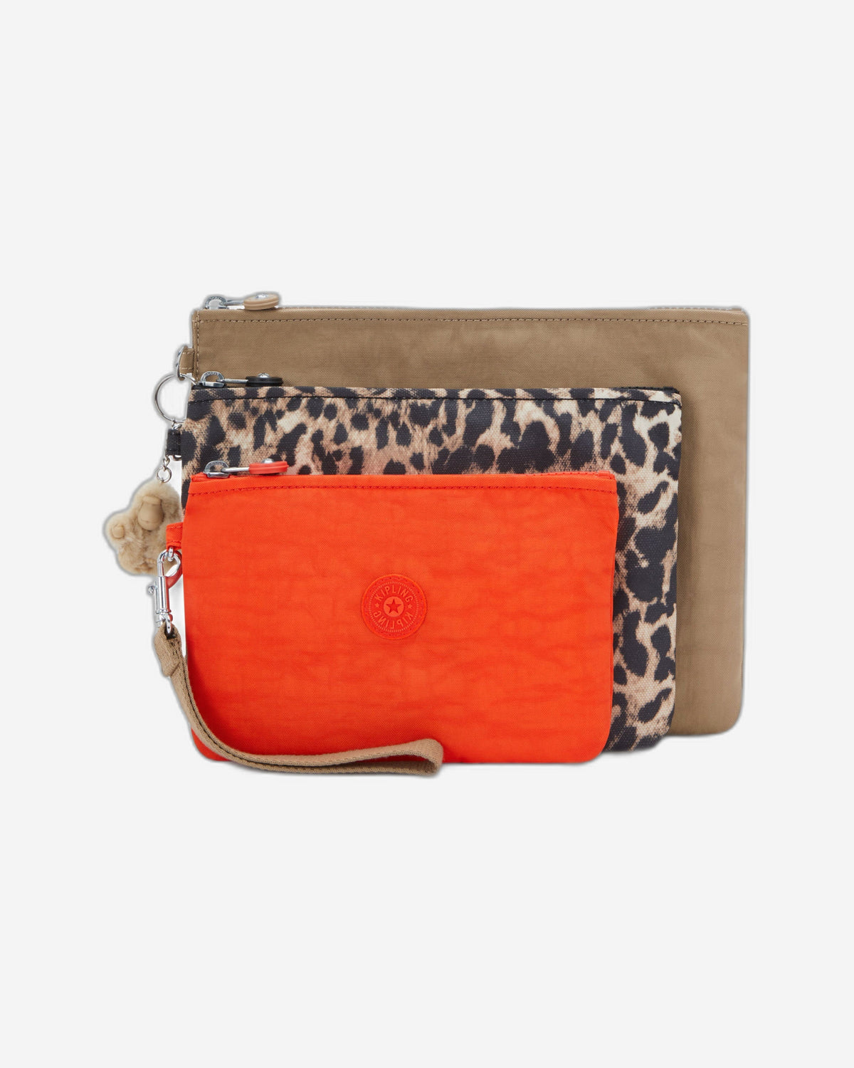 حقيبة معصم Kipling Iaka L Early Tan 3 جيوب كبيرة (مع حزام معصم قابل للإزالة) I4219-7CN