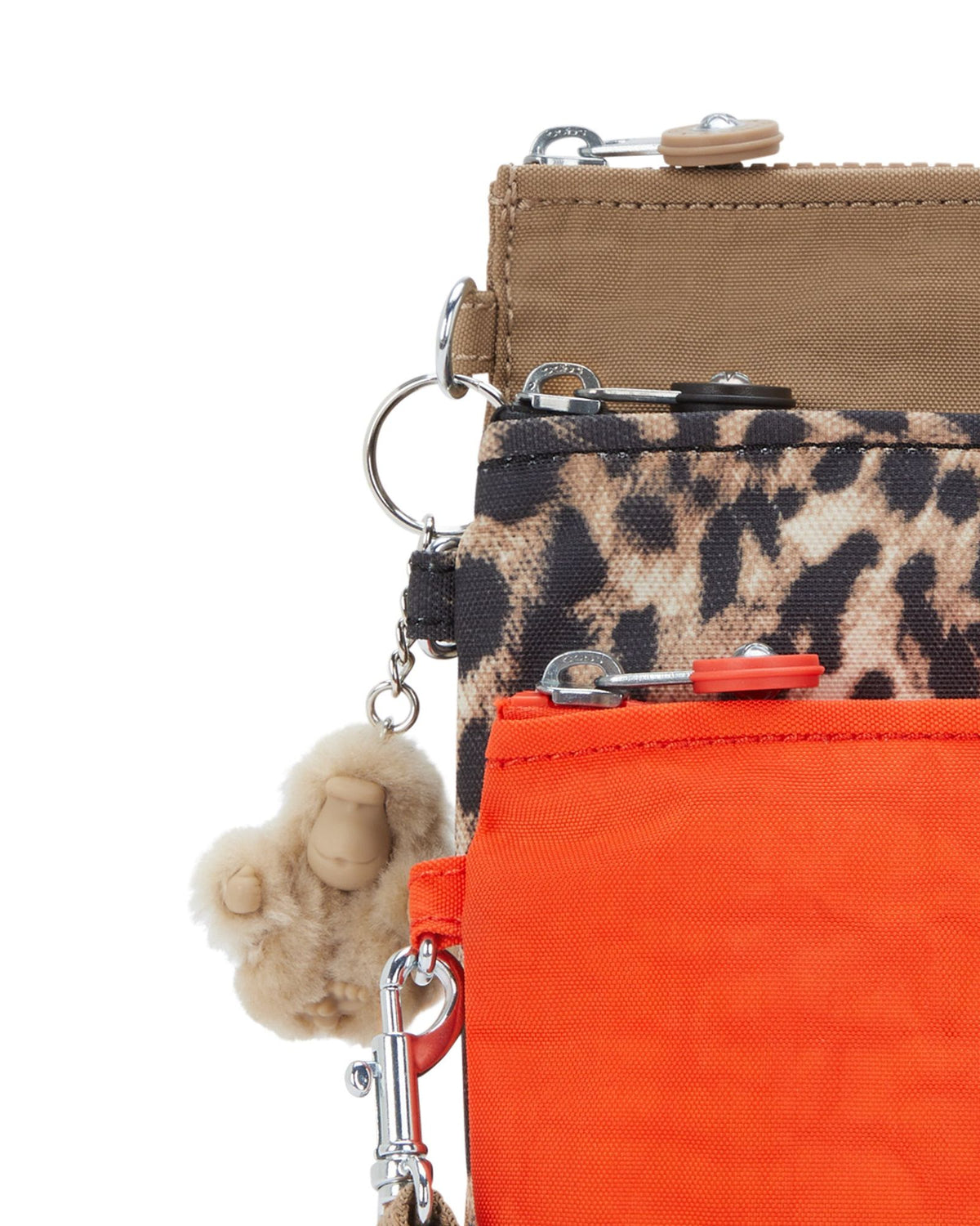 حقيبة معصم Kipling Iaka L Early Tan 3 جيوب كبيرة (مع حزام معصم قابل للإزالة) I4219-7CN