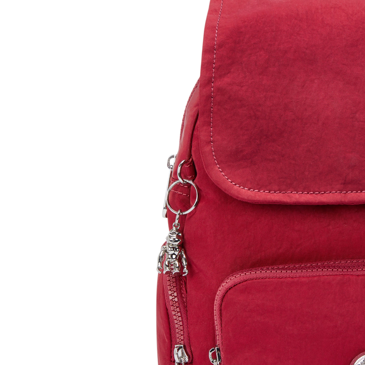 حقيبة ظهر Kipling City Zip S صغيرة باللون الأحمر والنبيذ الأحمر I4430-6SE