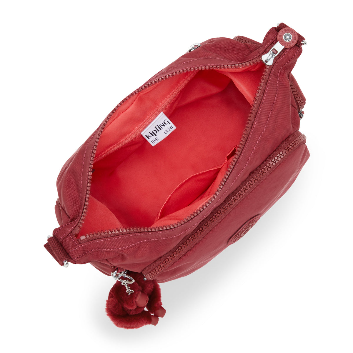 حقيبة Kipling Gabb S متوسطة الحجم باللون الأحمر الأنيق I4493-4SS