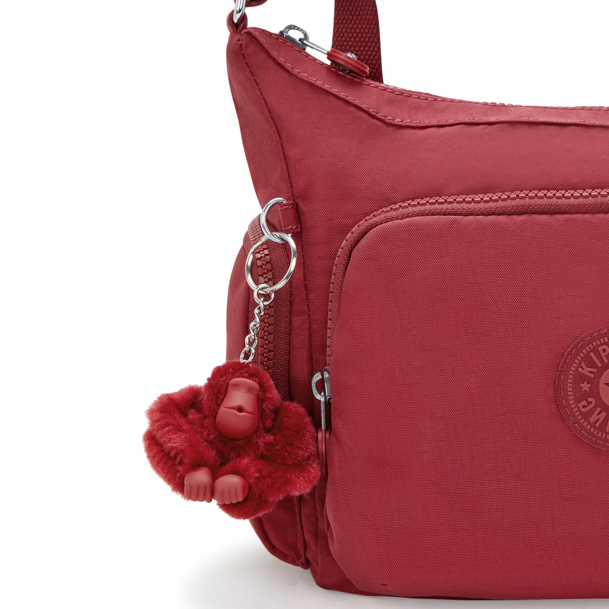 حقيبة Kipling Gabb S متوسطة الحجم باللون الأحمر الأنيق I4493-4SS