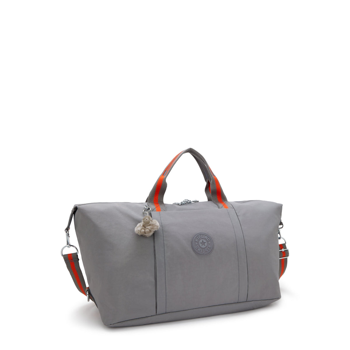 Kipling Bori Inviting Grey حقيبة عطلة نهاية الأسبوع كبيرة (مع جيب ترولي وحزام كتف قابل للإزالة) I4582-8DH