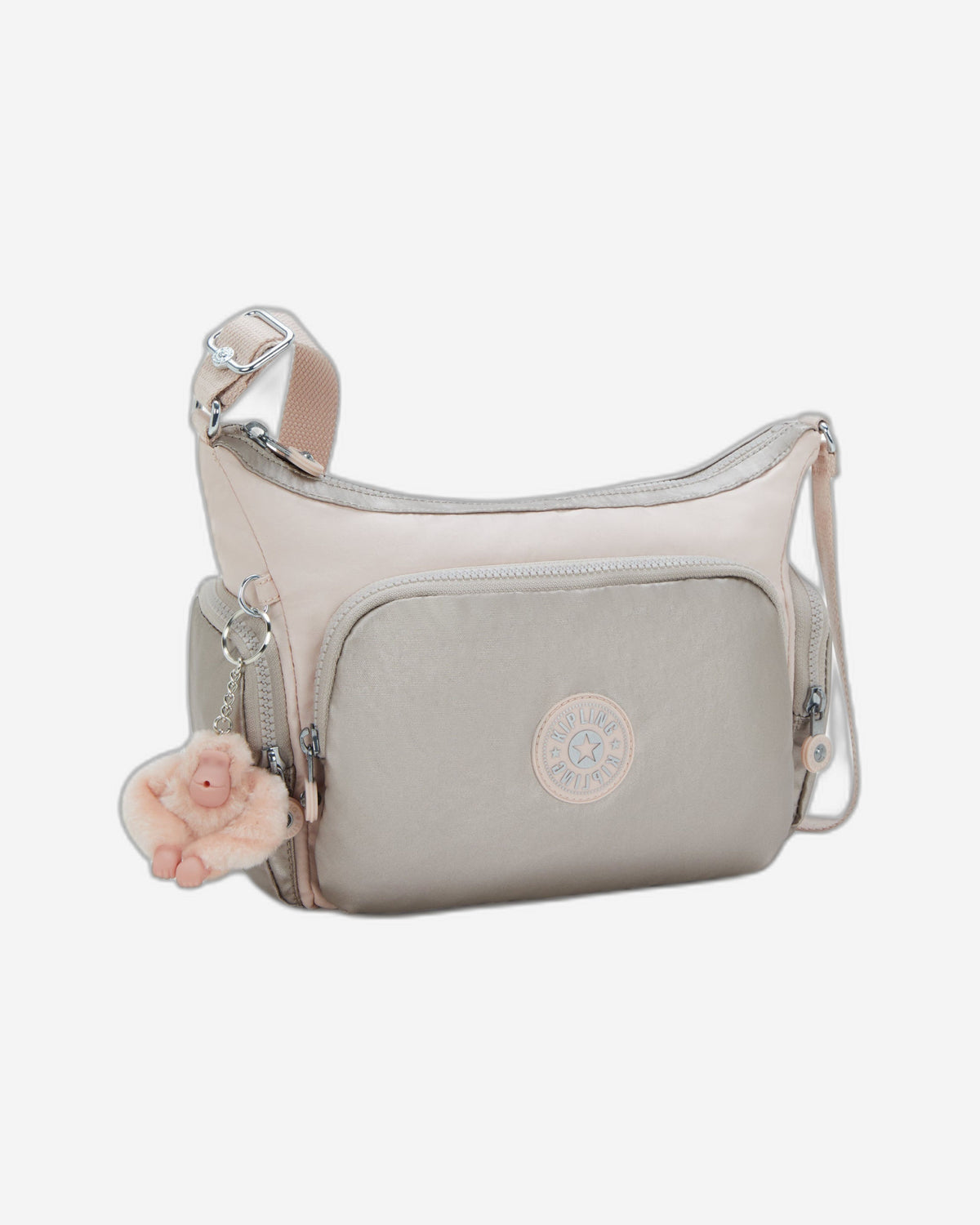 حقيبة كتف متوسطة الحجم Kipling Gabb S Pink Shine Bl I4611-3EL