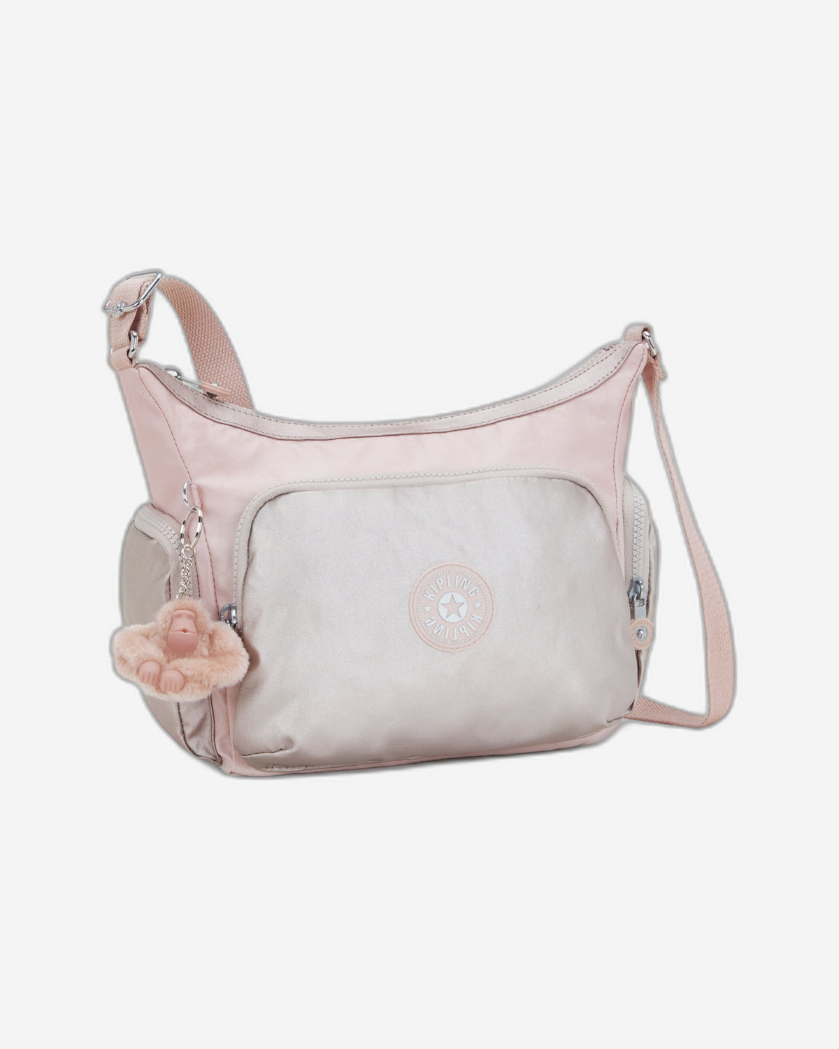 حقيبة كتف متوسطة الحجم Kipling Gabb S Pink Shine Bl I4611-3EL