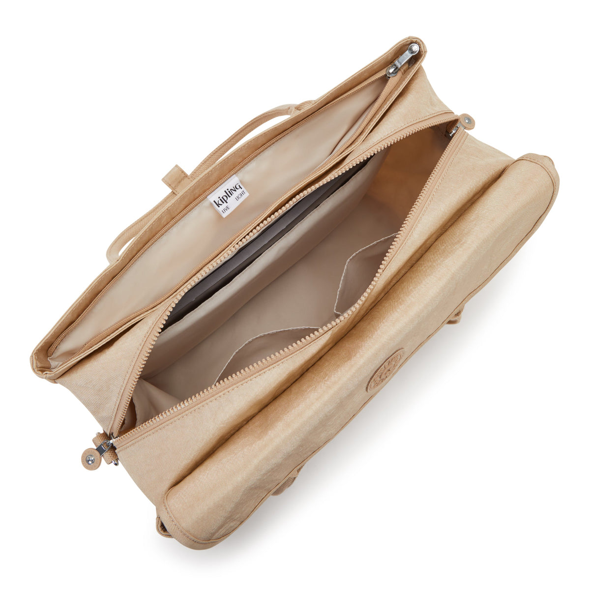 حقيبة Kipling Superworker Sparkled Beige للعمل (مع حزام كتف قابل للإزالة) I4718-5DV