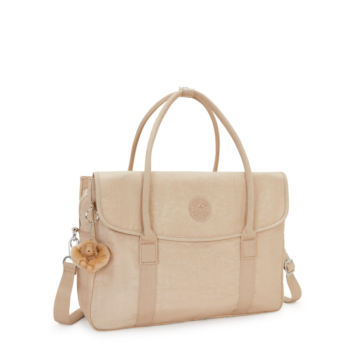 حقيبة Kipling Superworker Sparkled Beige للعمل (مع حزام كتف قابل للإزالة) I4718-5DV