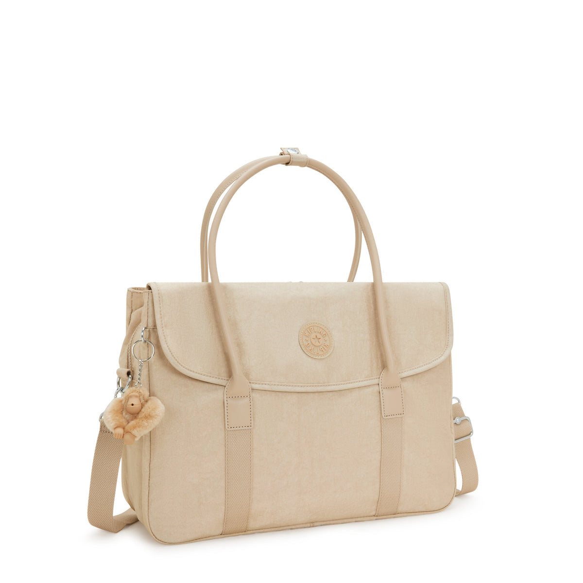 حقيبة Kipling Superworker Sparkled Beige للعمل (مع حزام كتف قابل للإزالة) I4718-5DV