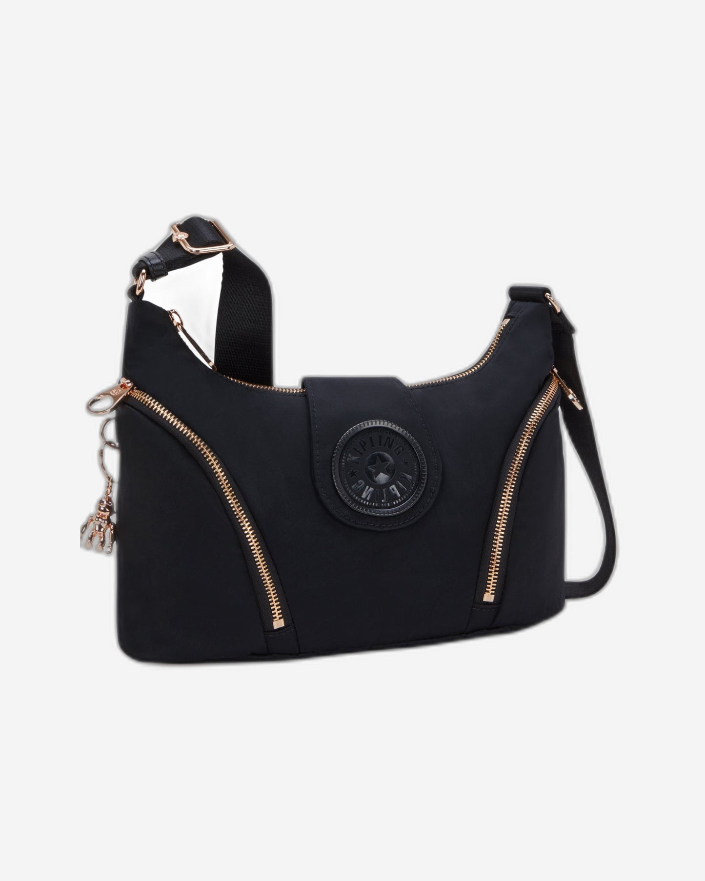 KIPLING سيرا إم، حقيبة كروس متوسطة، لون أسود وردي، طراز I5107-62Q