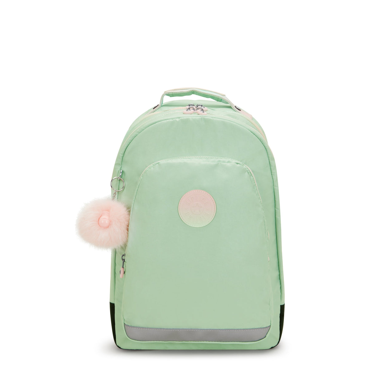 KIPLING-Class Room-Large backpack (with laptop protection)-Soft Green Met-I5213-5KY