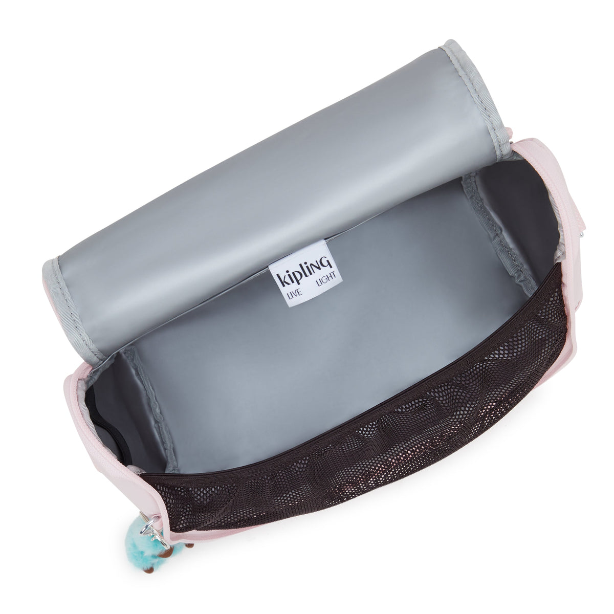 حقيبة غداء Kipling New Kichirou Sea Pink Met Large مع جراب عربة I5356-52J