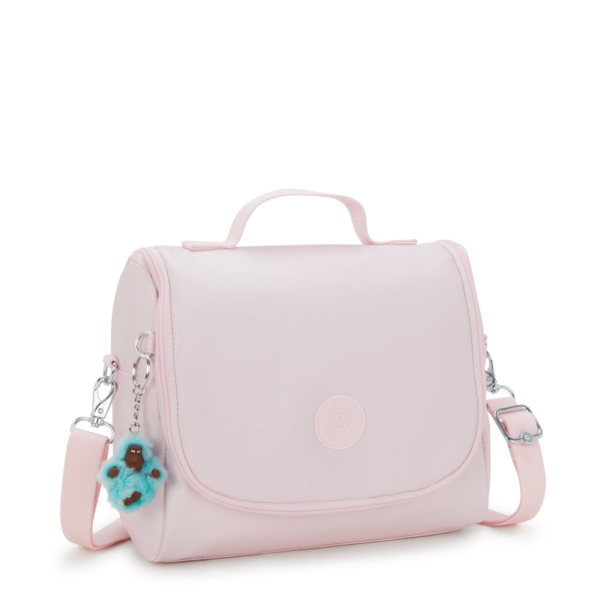 حقيبة غداء Kipling New Kichirou Sea Pink Met Large مع جراب عربة I5356-52J