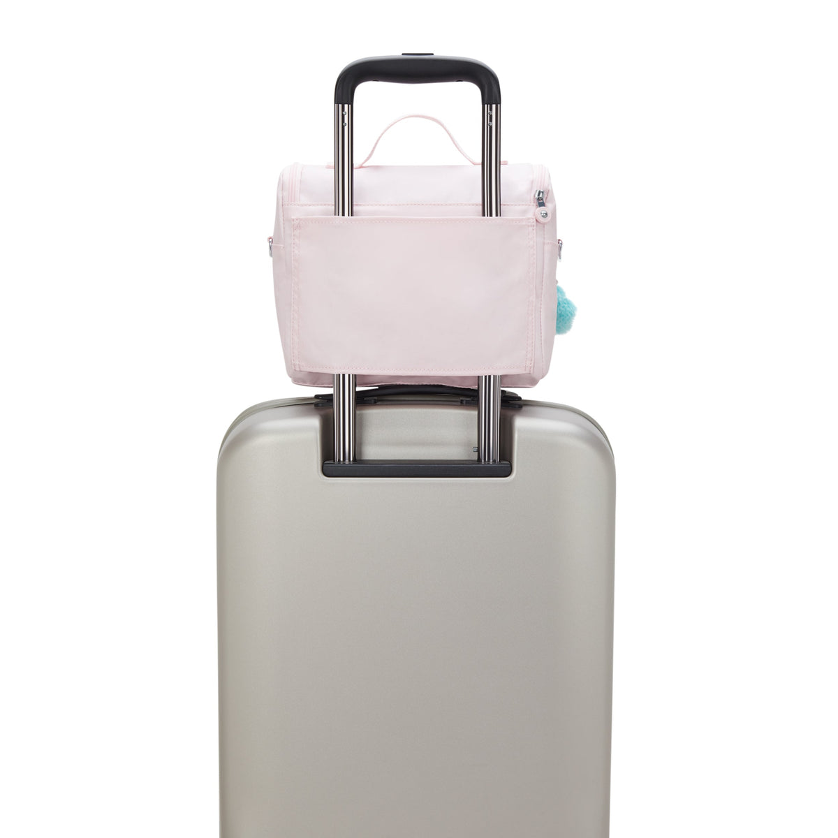 حقيبة غداء Kipling New Kichirou Sea Pink Met Large مع جراب عربة I5356-52J