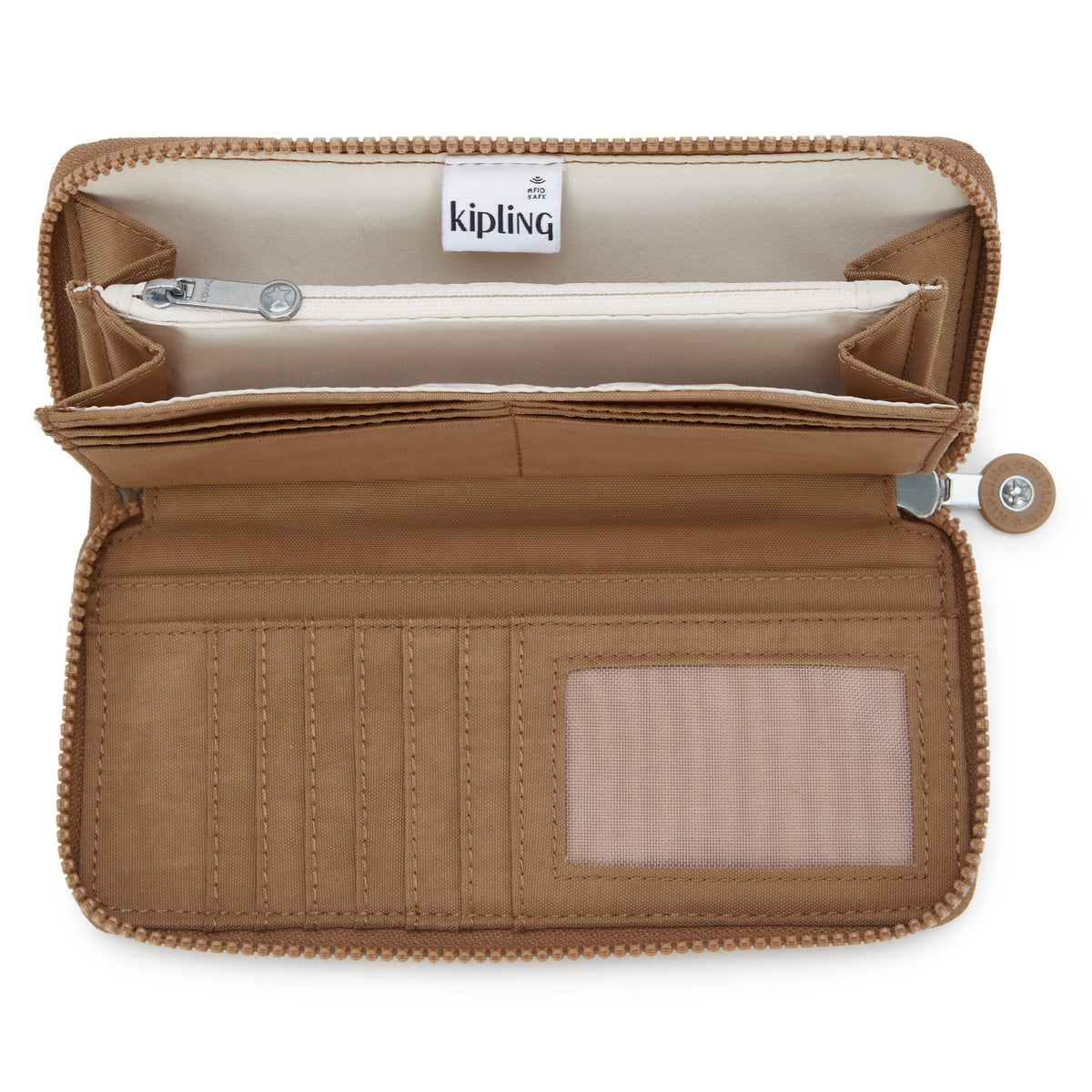Kipling Money World محفظة كبيرة مبكرة باللون البني الفاتح I5411-7CN