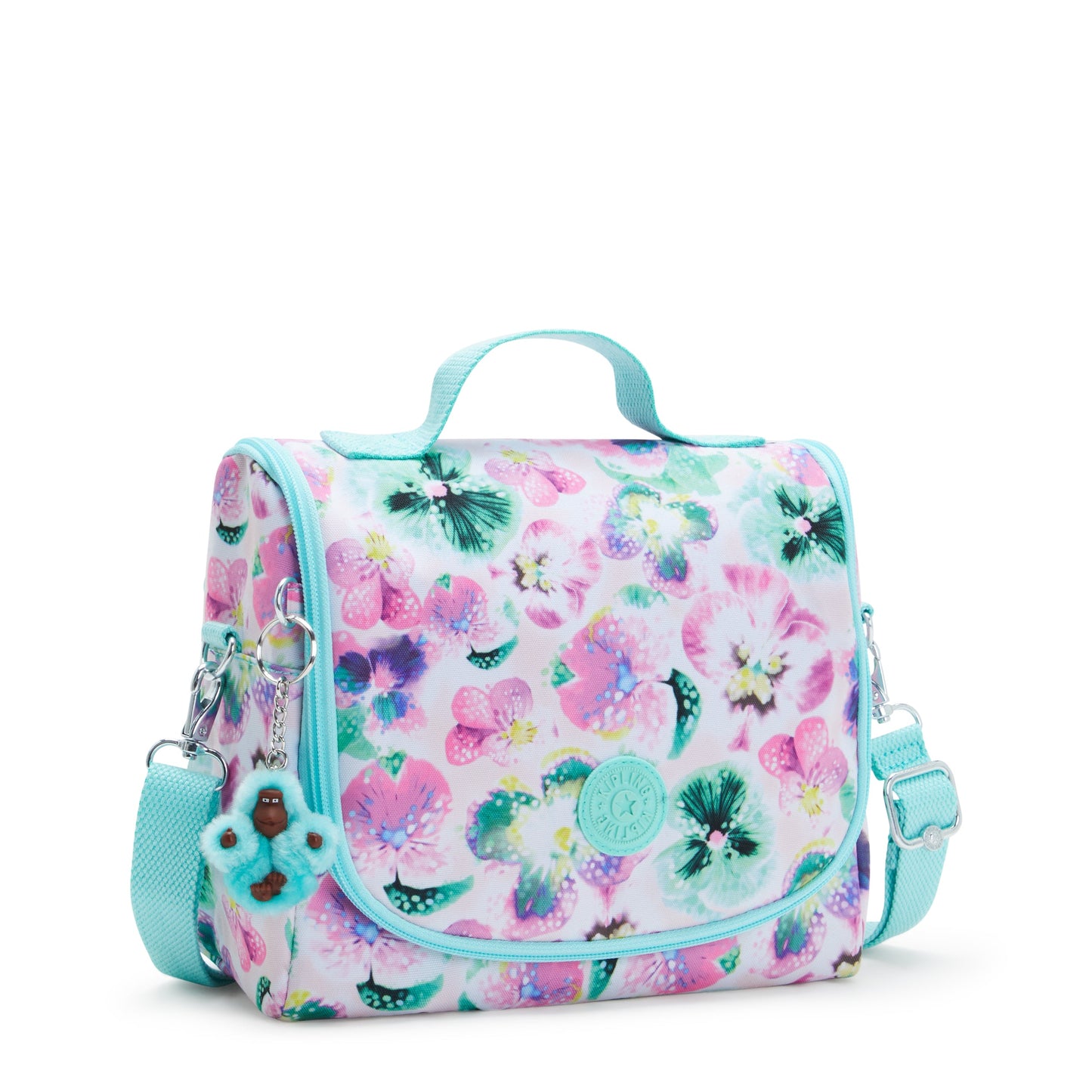 KIPLING-New Kichirou-Large Lunchbox (with trolley pocket)-Aqua Blossom-I5749-7EC