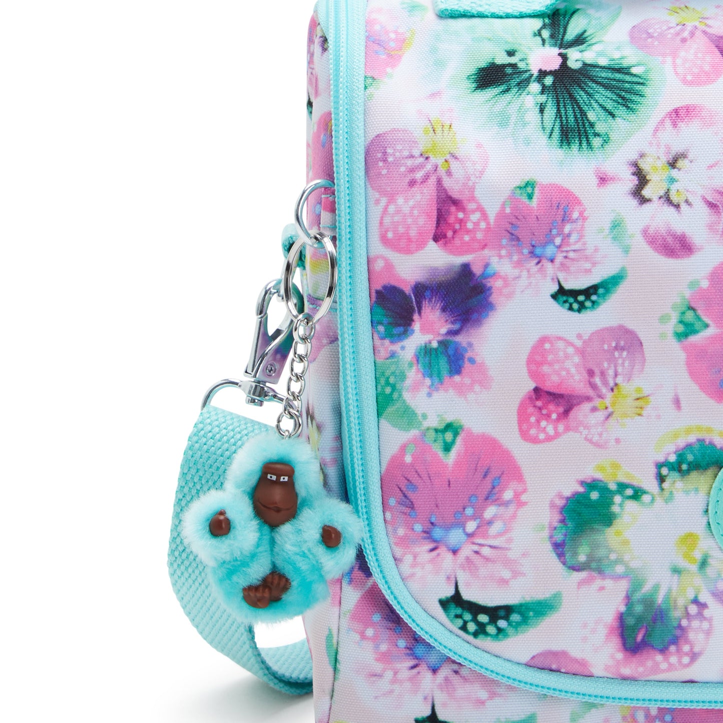 KIPLING-New Kichirou-Large Lunchbox (with trolley pocket)-Aqua Blossom-I5749-7EC