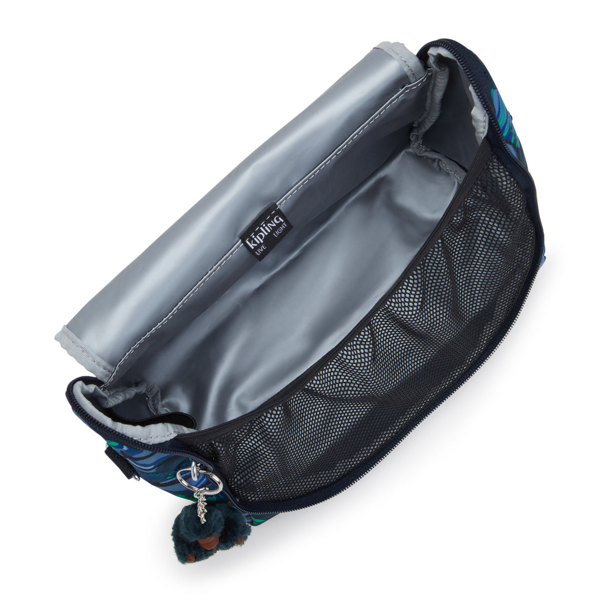 حقيبة غداء كبيرة من Kipling New Kichirou Blue Monkey Fun مع جراب عربة C2I5749-8HJ