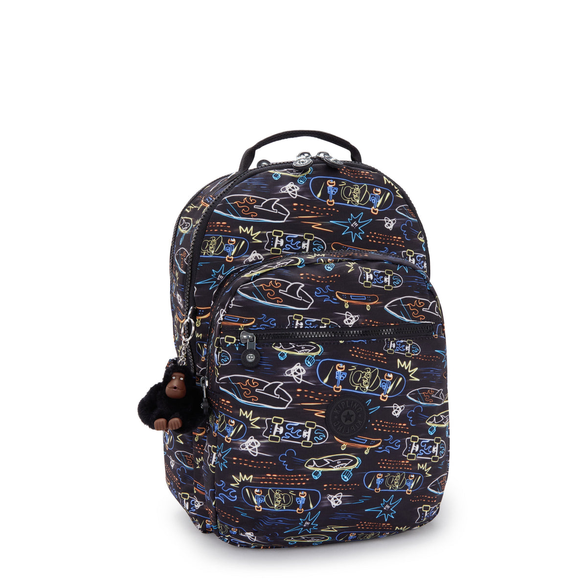 حقيبة ظهر Kipling Seoul Lap Neon Skate كبيرة مع حجرة للكمبيوتر المحمول I5816-71M