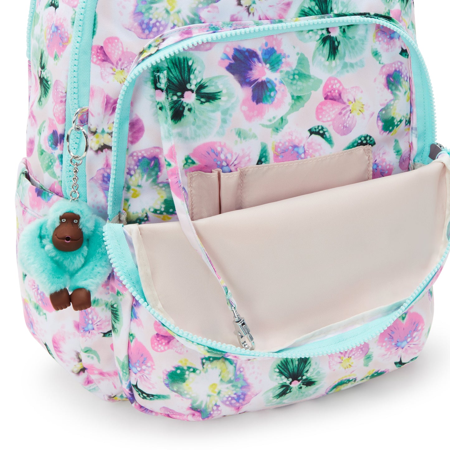 Kipling Seoul Lap Aqua Blossom حقيبة ظهر كبيرة C2I5816-7EC
