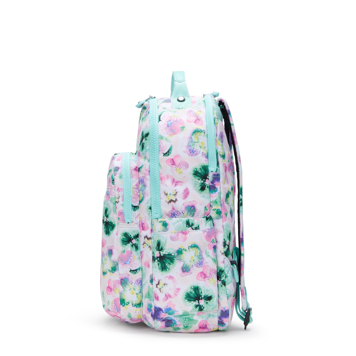 Kipling Seoul Lap Aqua Blossom حقيبة ظهر كبيرة C2I5816-7EC