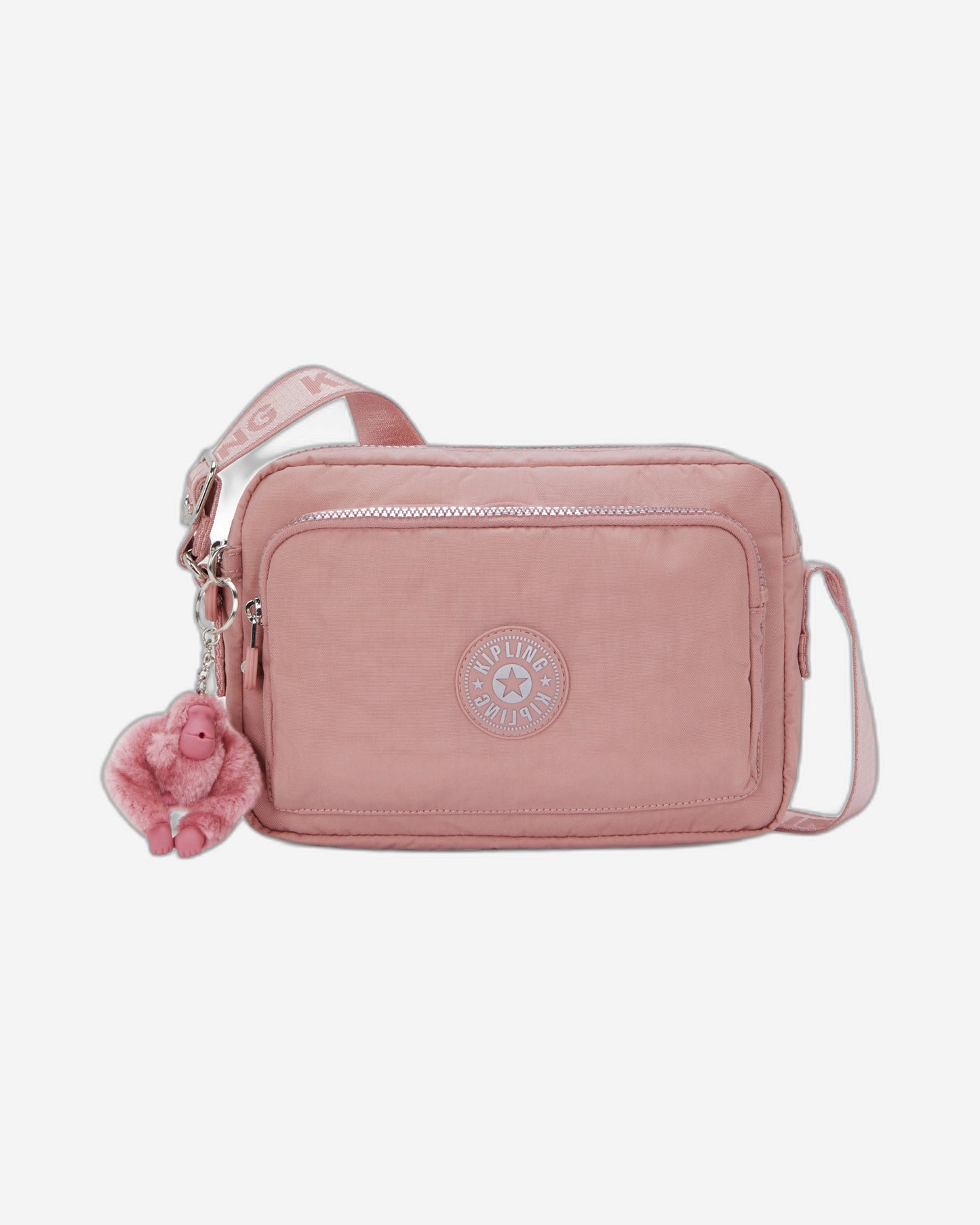 حقيبة كروسبودي متوسطة من Kipling طراز Abanu M Zip بلون وردي مبهج I5986-8HB