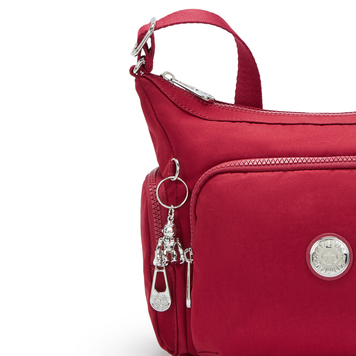 حقيبة كتف متوسطة الحجم Kipling Gabb S باللون الأحمر والنبيذ الأحمر I6041-6SE