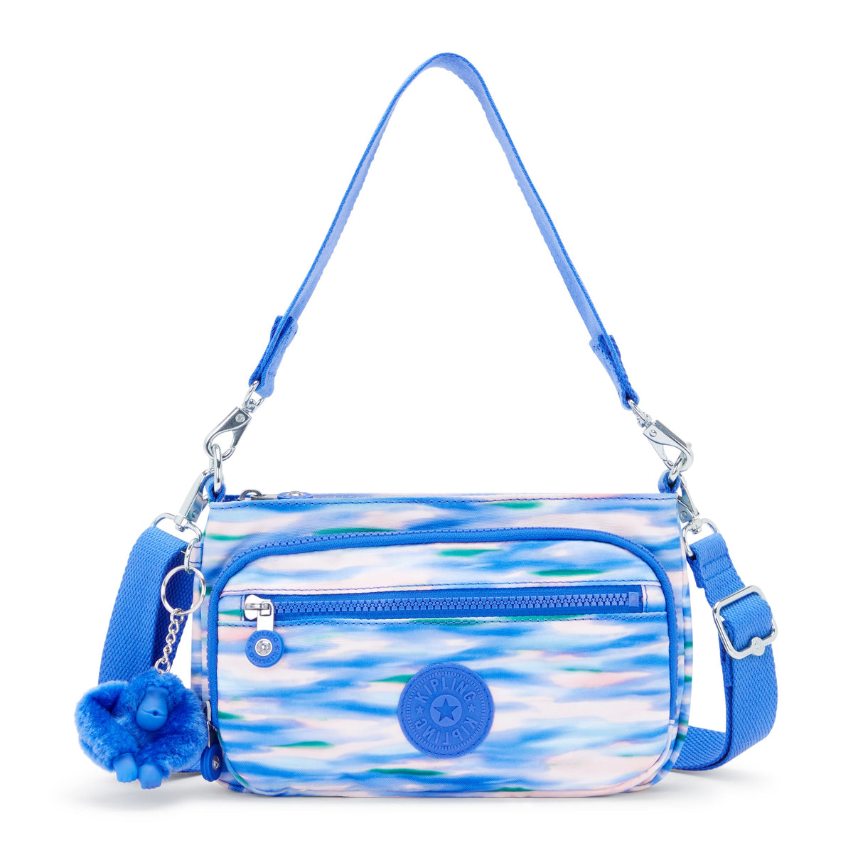 KIPLING-Milos Up-حقيبة كتف صغيرة (بحزام قابل للإزالة)-أزرق مخفف-I6603-TX9