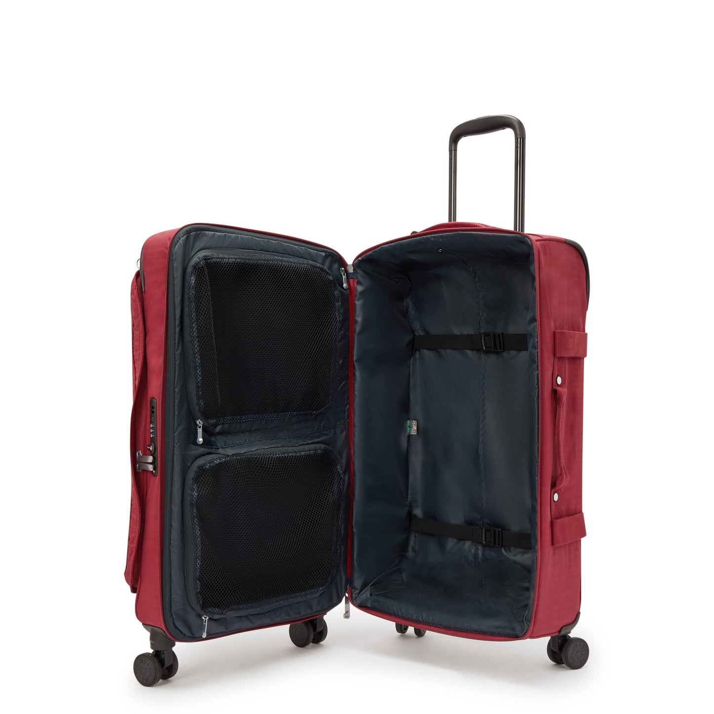 حقيبة سفر Kipling Spontaneous M متوسطة الحجم بعجلات، لون أحمر جذاب، I6918-4SS