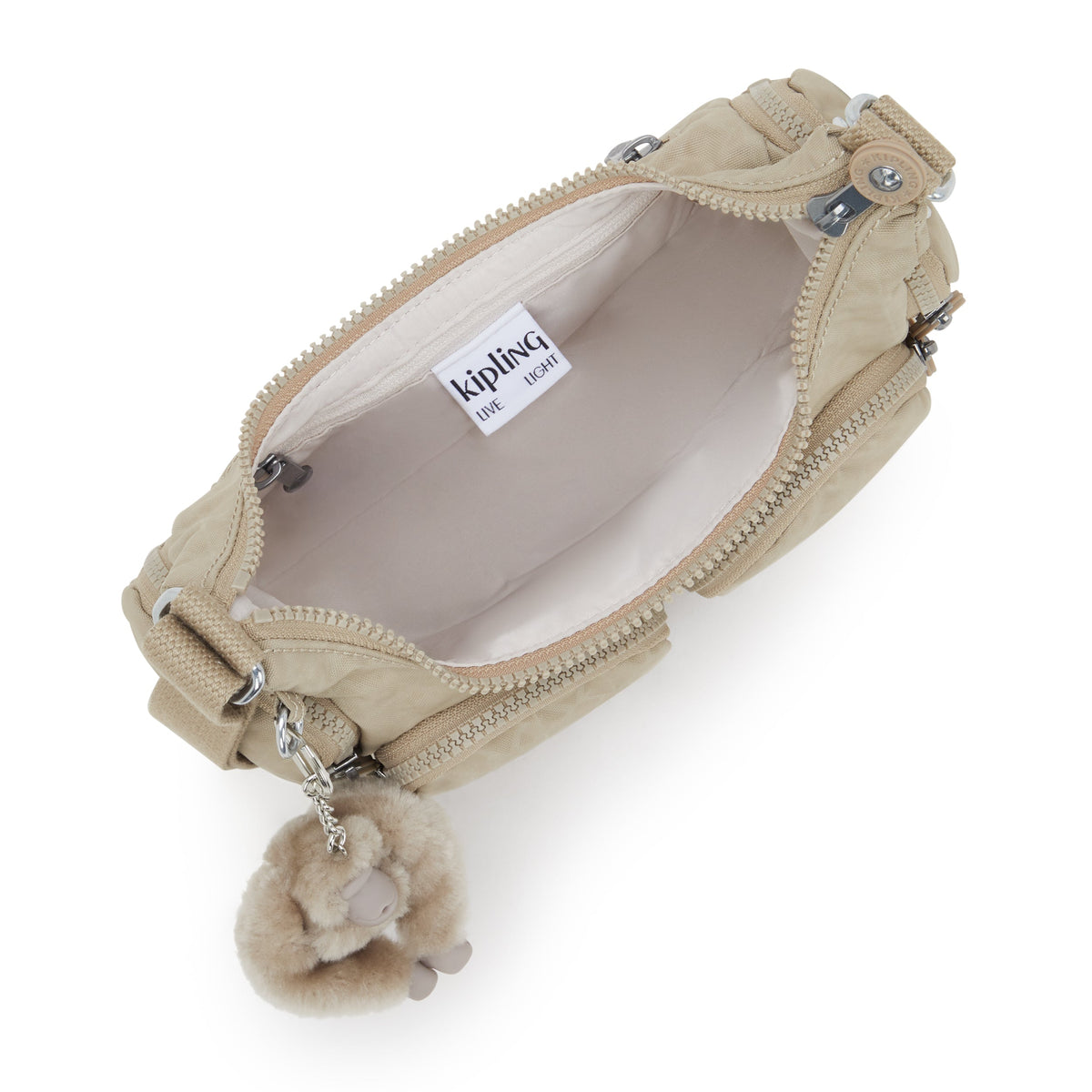 حقيبة كتف صغيرة Kipling Rikka Mini Sign Beige Embed I7005-96A