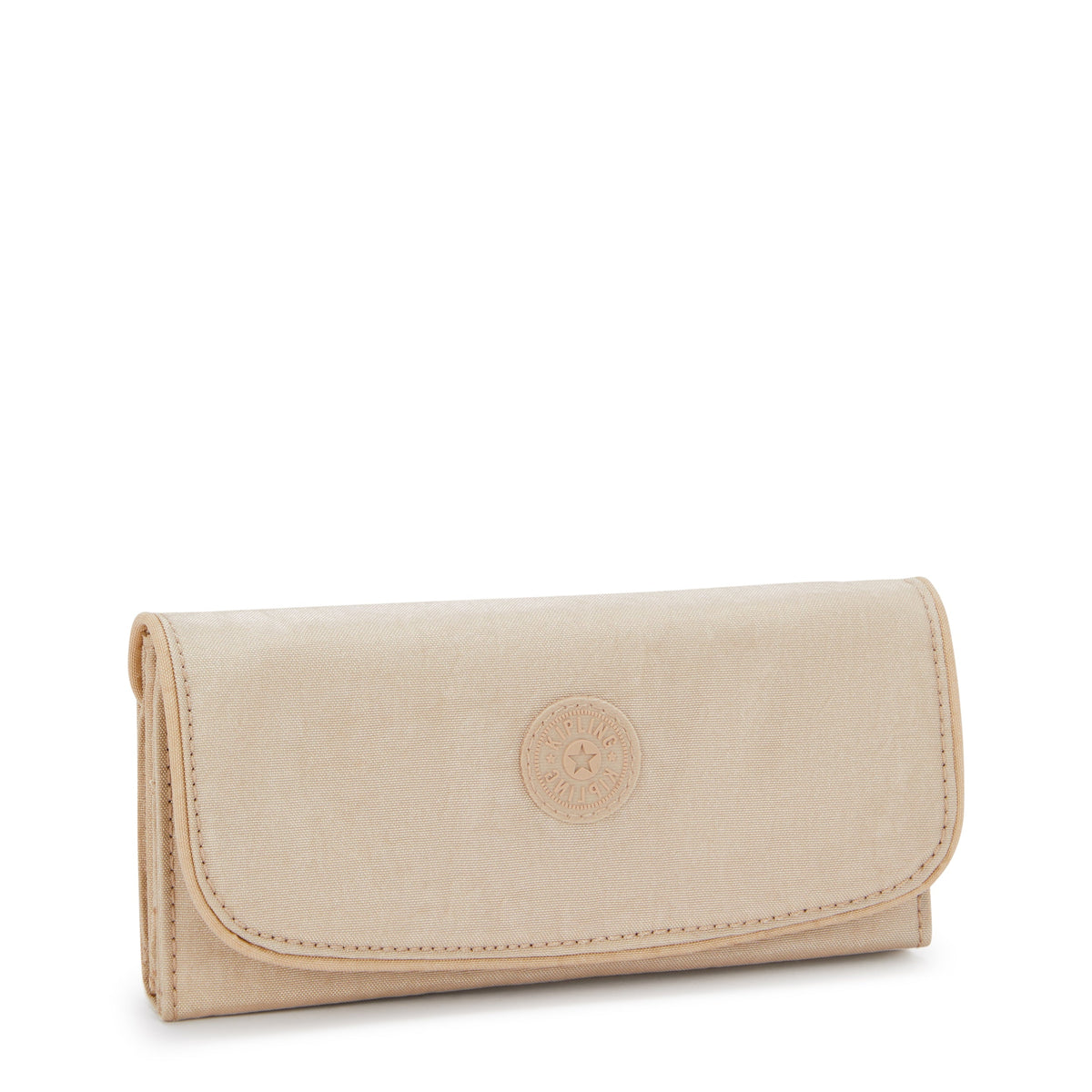 Kipling Money Land محفظة كبيرة باللون البيج اللامع I7015-5DV