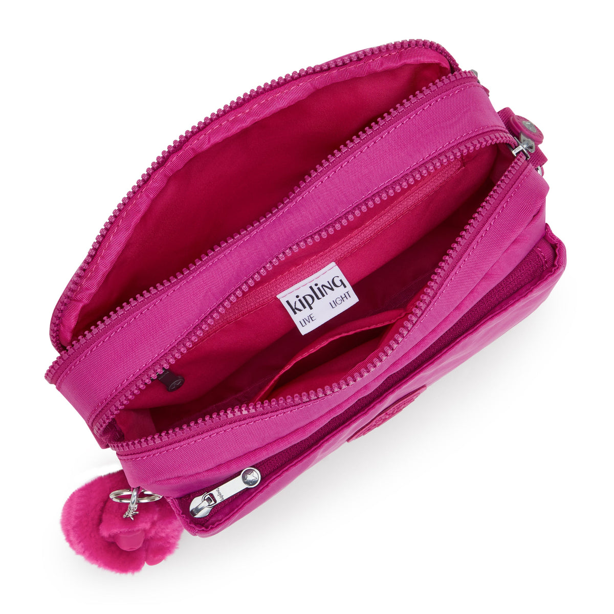 حقيبة Kipling Abanu M متوسطة الحجم باللون الفوشيا المتوهجة I7076-3KU