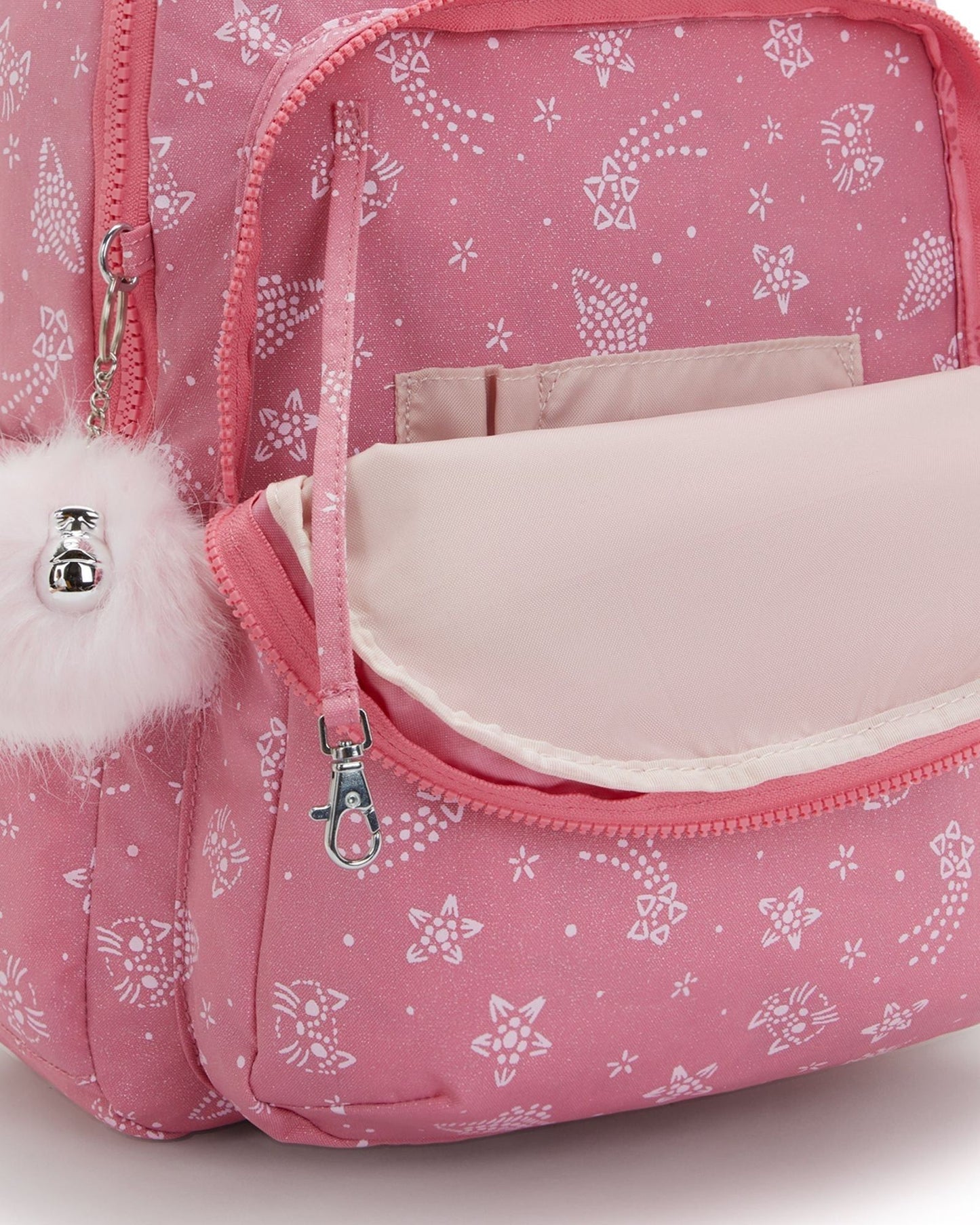 حقيبة ظهر كبيرة KIPLING Seoul Lap Glitter Cats (مع حجرة للكمبيوتر المحمول) I7135-5FR