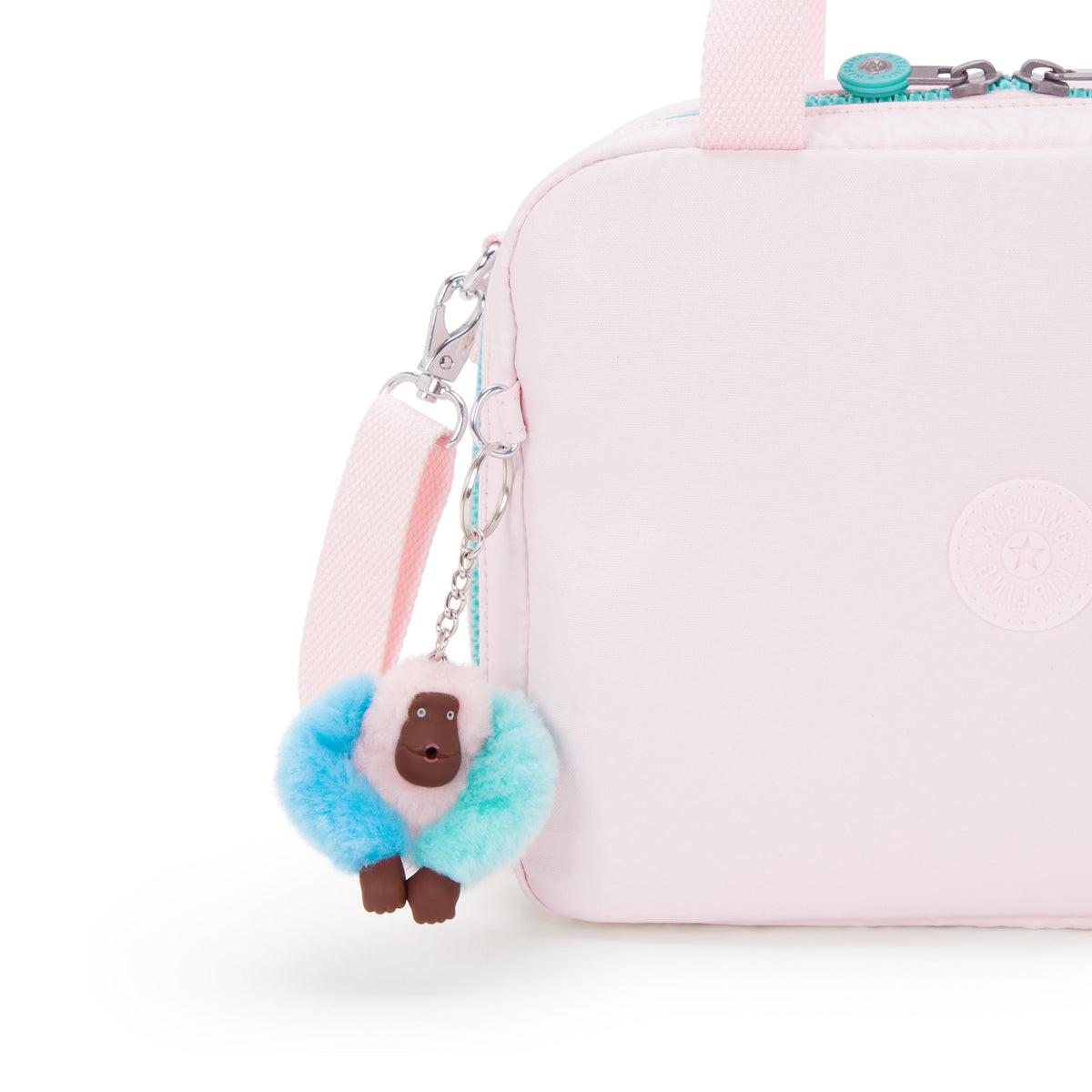 حقيبة غداء كبيرة Kipling Miyo Sea Pink Met مع جراب عربة I7363-52J