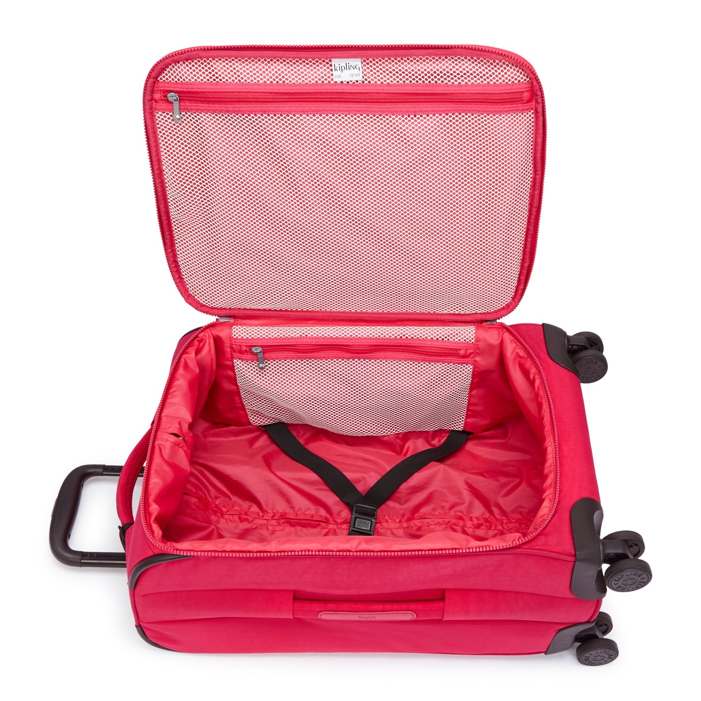 KIPLING-حقيبة دوارة صغيرة جديدة Youri Spin S-بحجم كابينة-وردي Confetti-I7504-T73