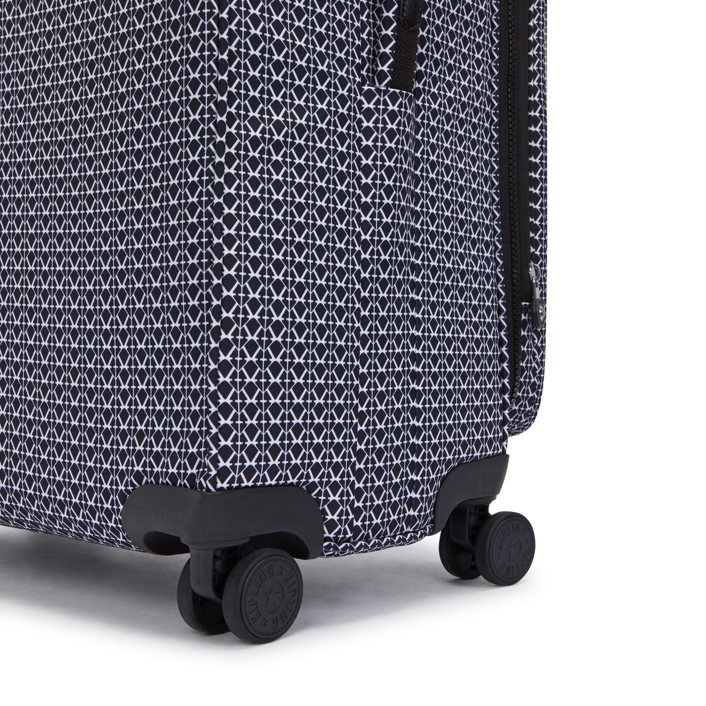 Kipling New Youri Spin حقيبة سفر بعجلات كبيرة قابلة للتوسيع بنقشة Signature C2I7640-DD2