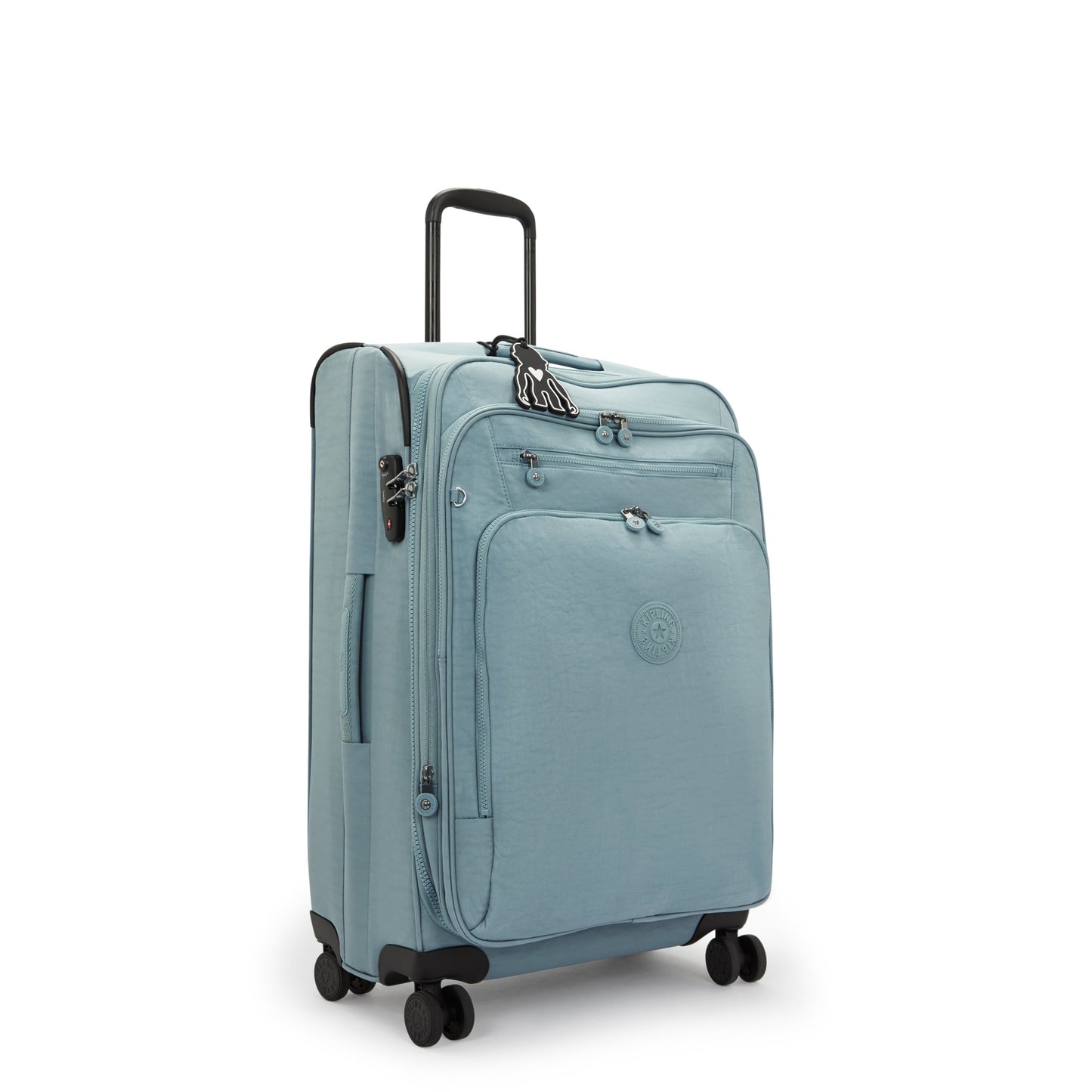 حقيبة سفر Kipling New Youri Spin M مريحة باللون الرمادي متوسطة الحجم قابلة للتمدد بعجلات I7706-3NL