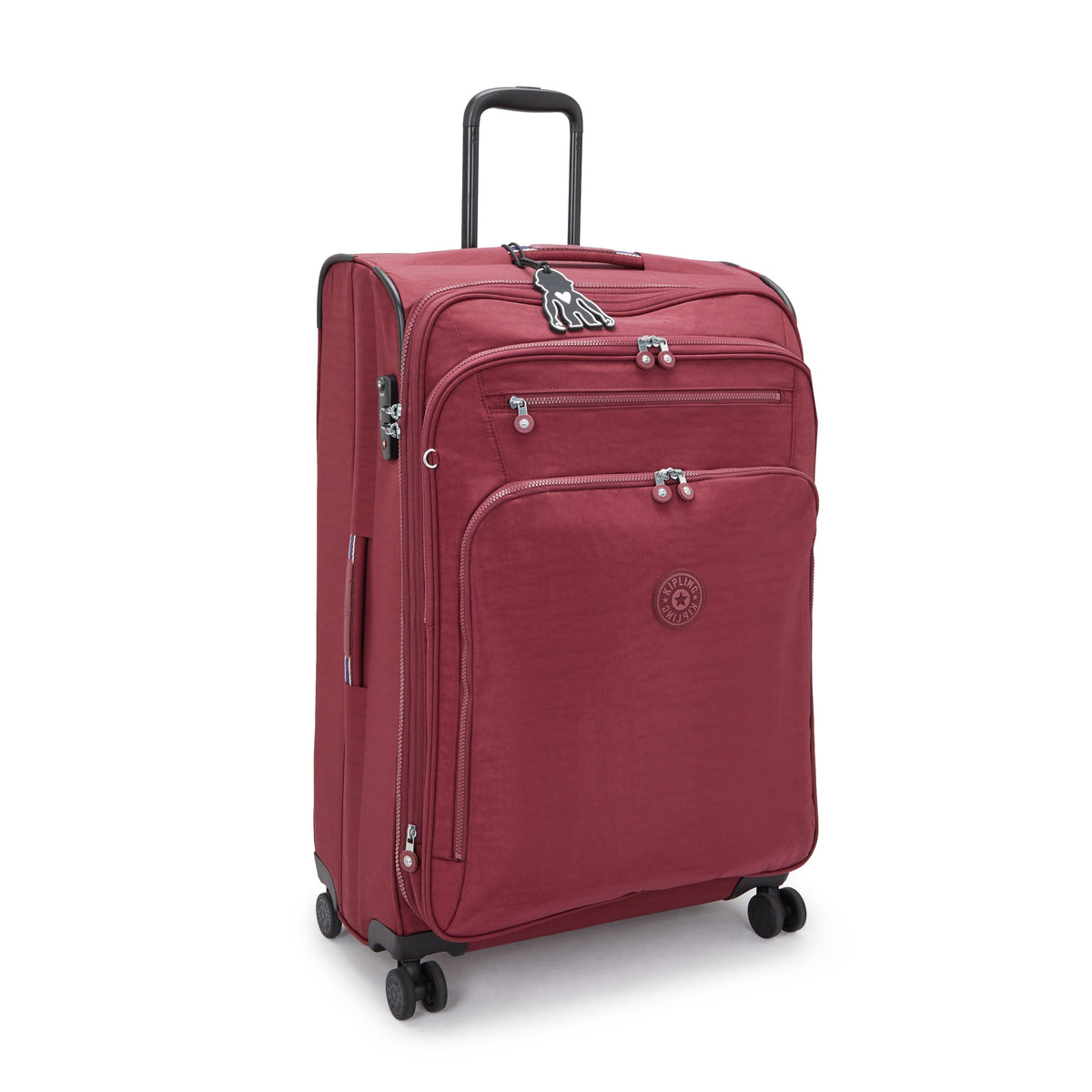 حقيبة سفر Kipling New Youri Spin L Lounge Wine كبيرة قابلة للتوسيع بعجلات I7930-5FW