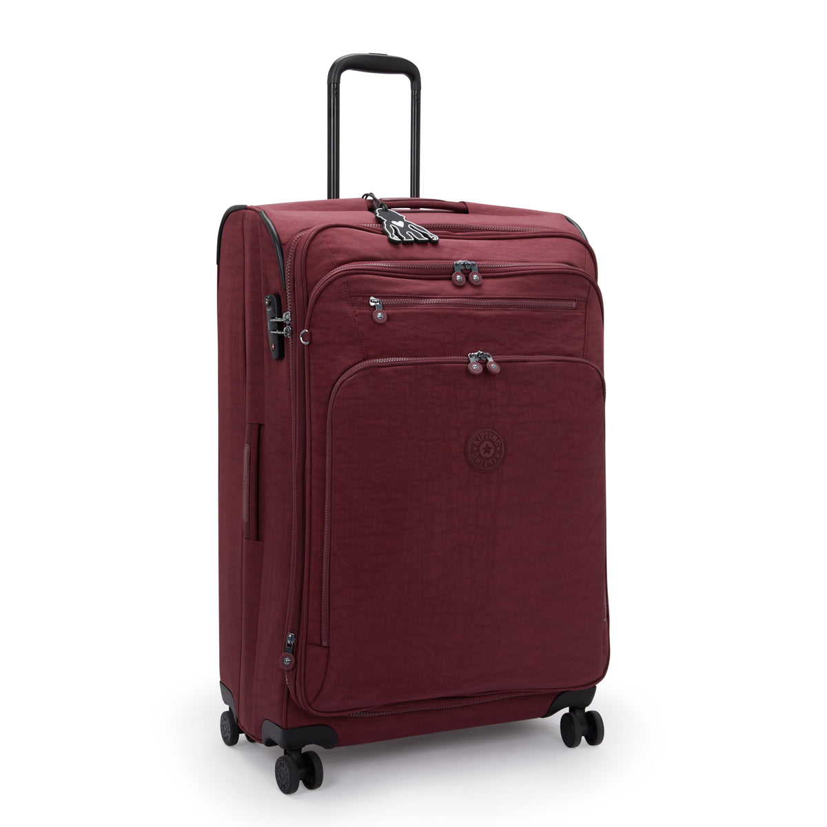 حقيبة سفر Kipling New Youri Spin L Lounge Wine كبيرة قابلة للتوسيع بعجلات I7930-5FW