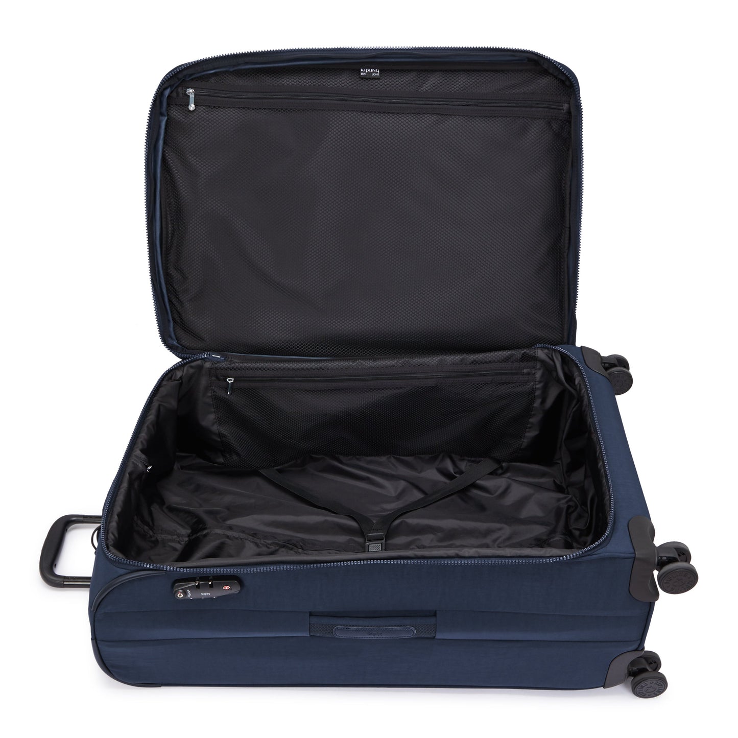 KIPLING New Youri Spin L Blue Bleu 2 حقيبة أمتعة بعجلات كبيرة قابلة للتوسيع I7930-96V