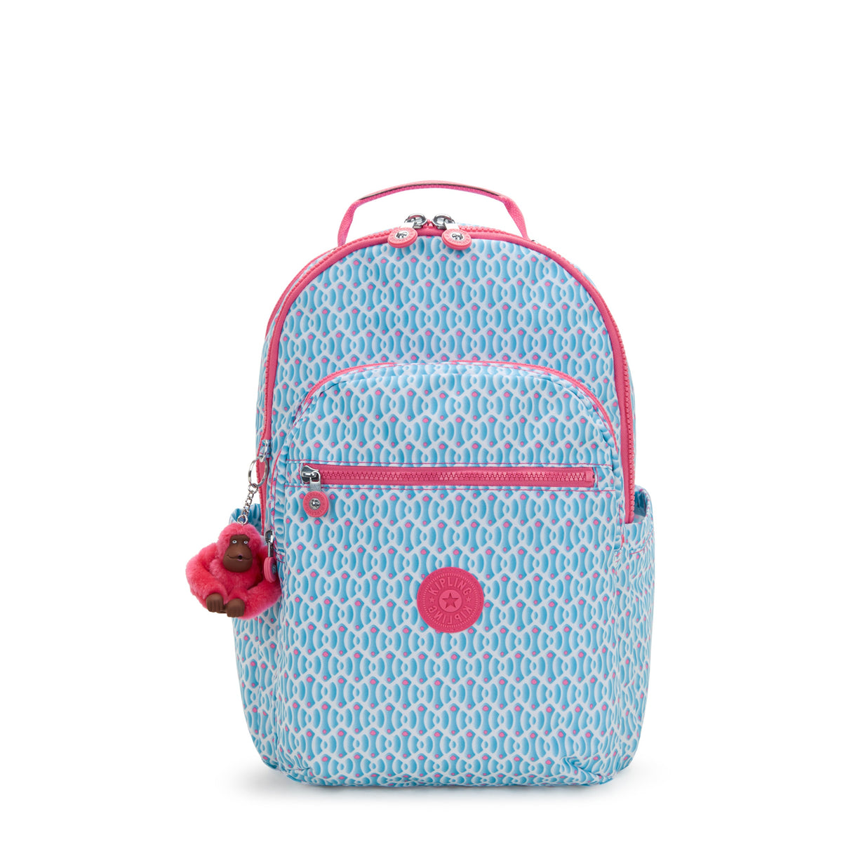KIPLING-Seoul College-Large Backpack with Separate Laptop Compartment-Dreamy Geo C-I7973-D1W