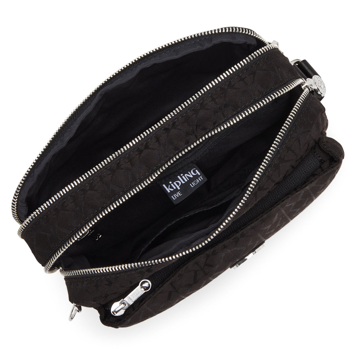 KIPLING Abanu M Noir Sign Jq حقيبة كروس متوسطة I8024-4NW