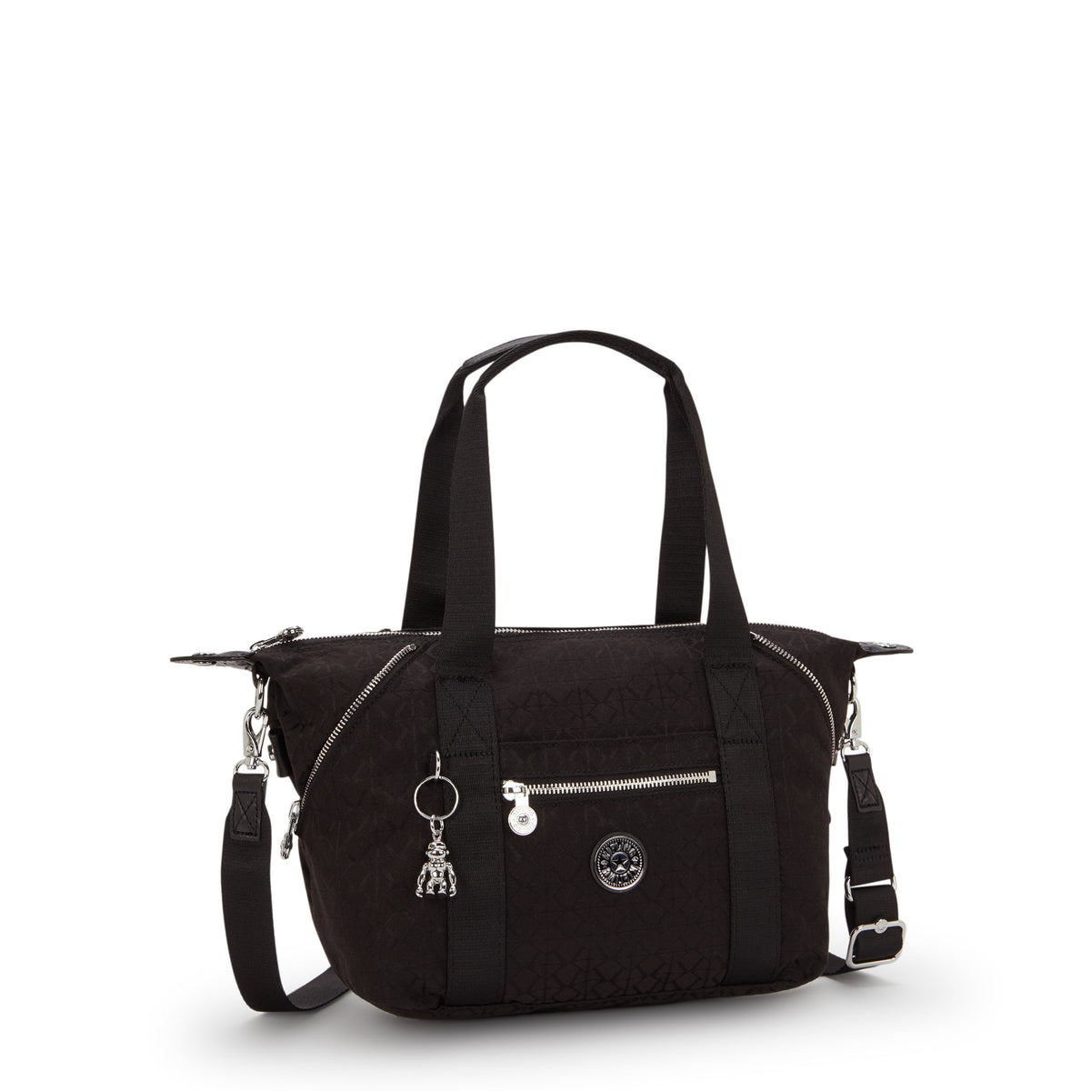 حقيبة يد صغيرة KIPLING Art Mini Noir Sign Jq (مع حزام كتف قابل للإزالة) I8028-4NW